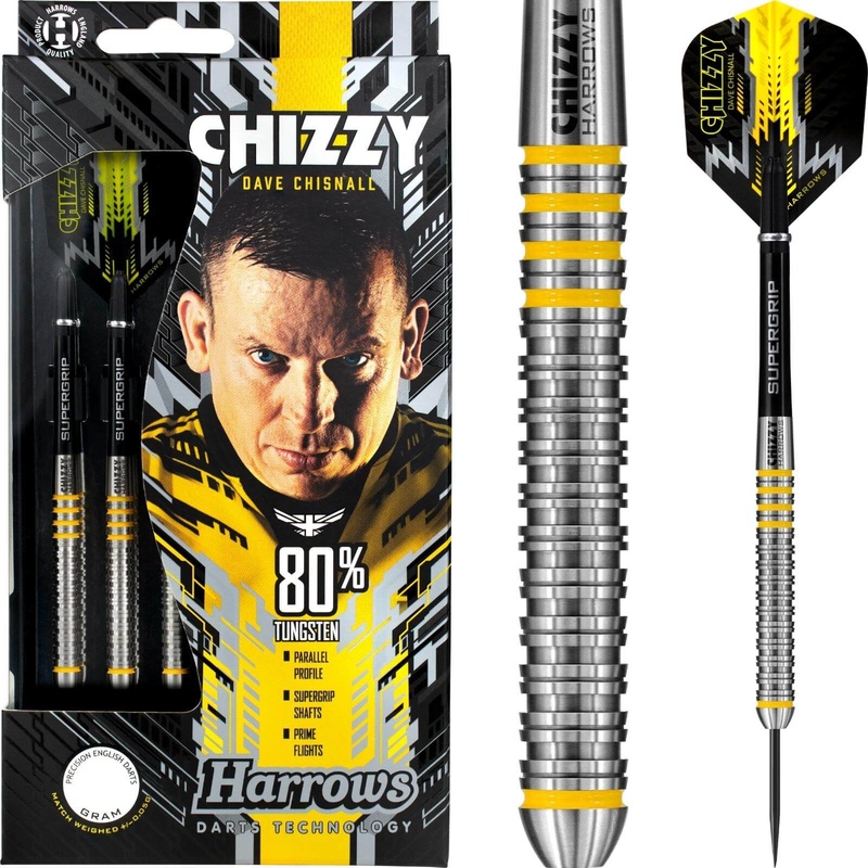 Harrows – Chizzy – Dave Chisnall Darts – Steel Tip – 80% Tungsten – 21g 22g 23g 24g 25g 26g 21 grams