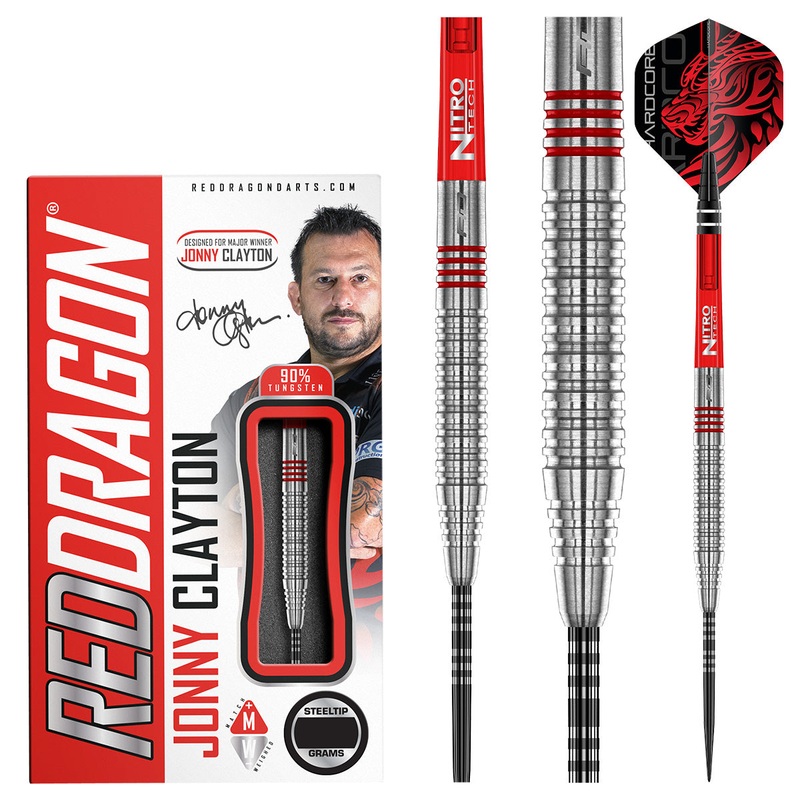 Jonny Clayton Original 2.0 90% Tungsten Steel Tip Darts by Red Dragon 22 Gram