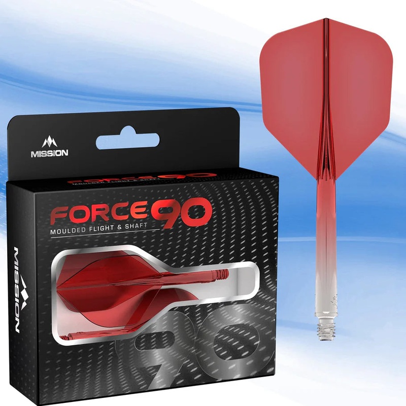 Mission Force 90 – Molded Flight & Shaft System – Gradient – Transparent Red – Standard No6 – Medium Gradient – Transparent Red Medium (73.7mm in length excluding thread) Composite Material