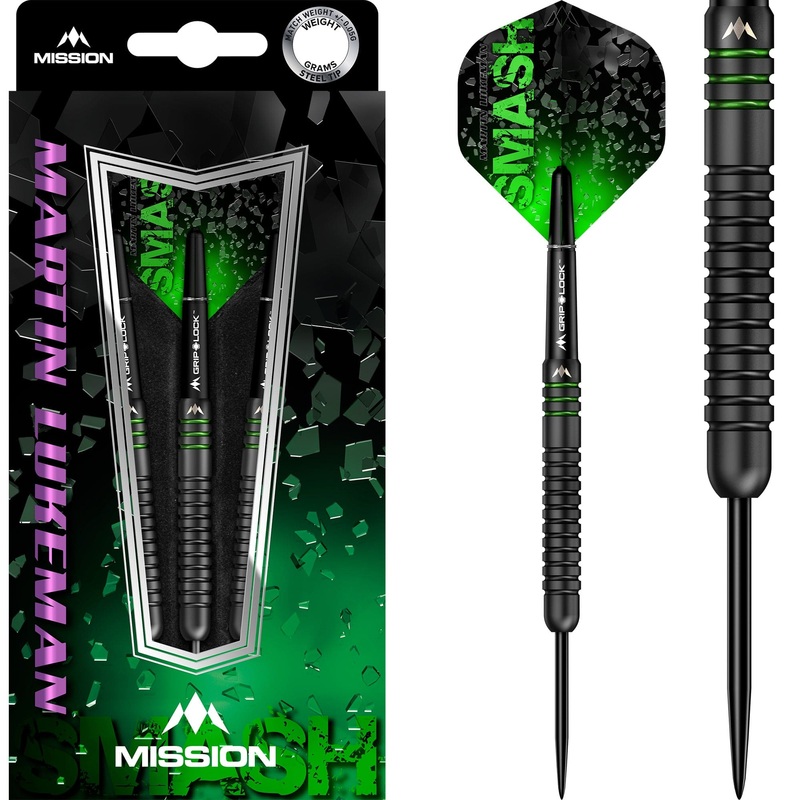 Mission Martin Lukeman Darts – Steel Tip –  90% – Smash – Black Titanium 25g