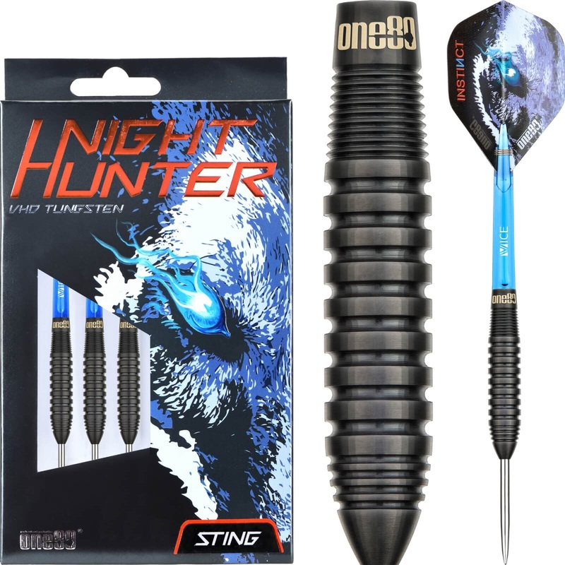 One80 – Night Hunter Sting Darts – Steel Tip – 90% Tungsten – 22g 24g 22 grams