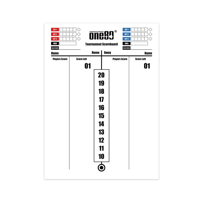 One80 Tournament Scoreboard – Marker Board – Dry Wipe – 45x35cm – Whiteboard