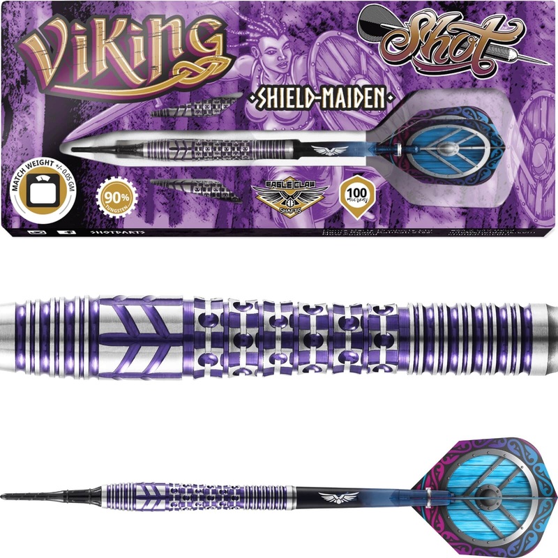 Shot – Viking Shield Maiden Darts – Soft Tip – 90% Tungsten – 18g 20g 22g 18 grams