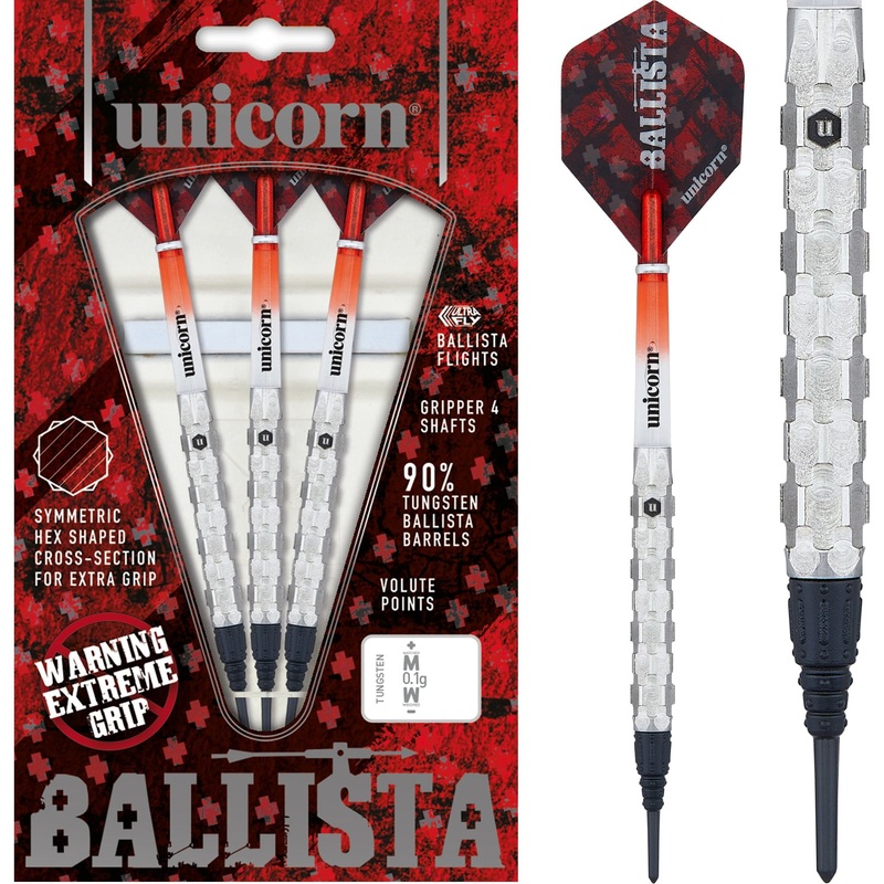 *Unicorn Ballista Darts – Style 1 – Soft Tip – Extreme Hex Grip 18g