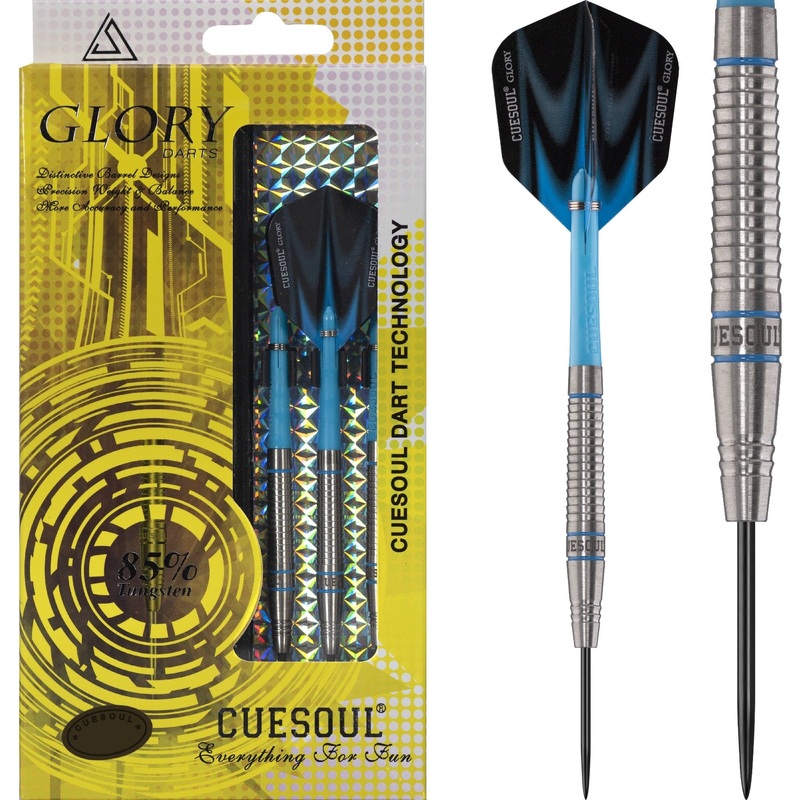 *Cuesoul – Steel Tip Tungsten Darts – Glory – Blue Grooves – Shark 24g