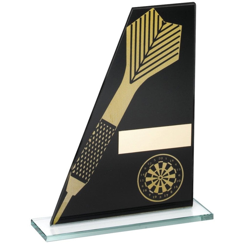 Glass Award – Black Glass with Dart and Dartboard Large