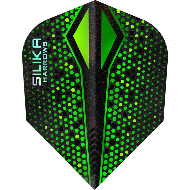 Harrows Silika Colorshift X- Patented Tough Crystalline Coated Green – No6 Standard Dart Flights Standard 100 Micron Extra Strong