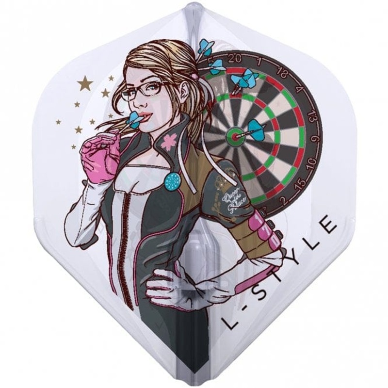 L-Style – EZ L-Flights – Integrated Champagne Ring – L1EZ – Fallon Sherrock v4 – Super – Clear White