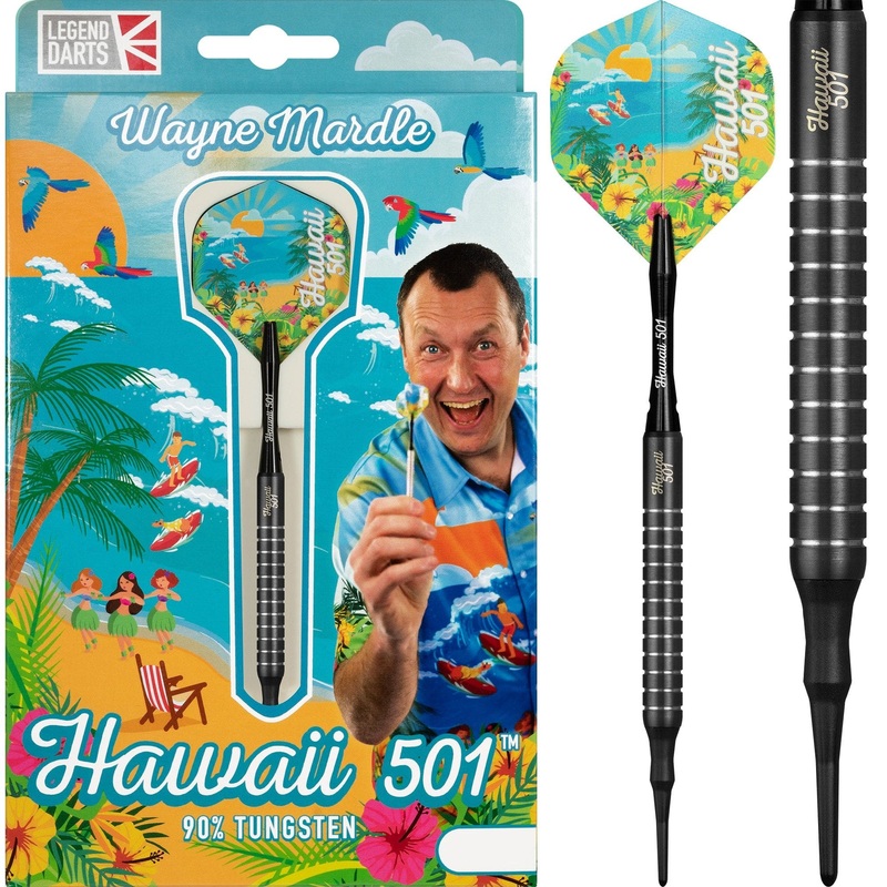 *Legend Wayne Mardle Darts – Soft Tip – Hawaii 501 – Black 18g