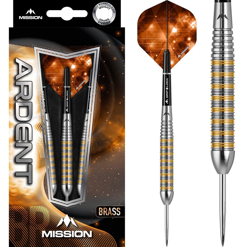 Mission Ardent Darts – Steel Tip Brass – M2 – Front Ring Grip – 24g 24g