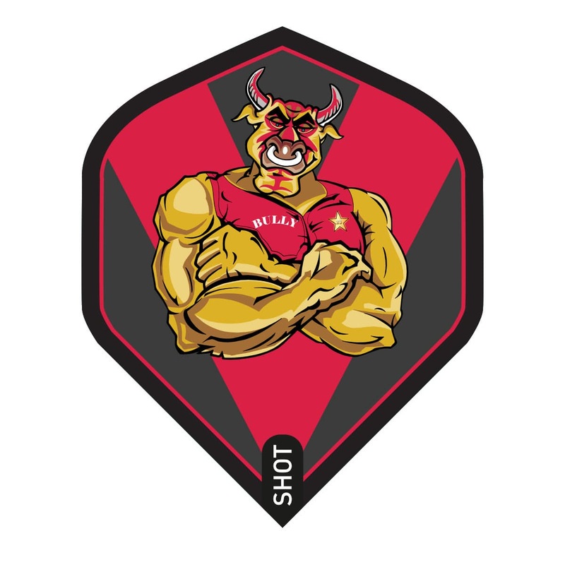 Shot Michael Smith Bully Boy Dart Flight Set-Red-Standard Standard 100 Micron Polymer