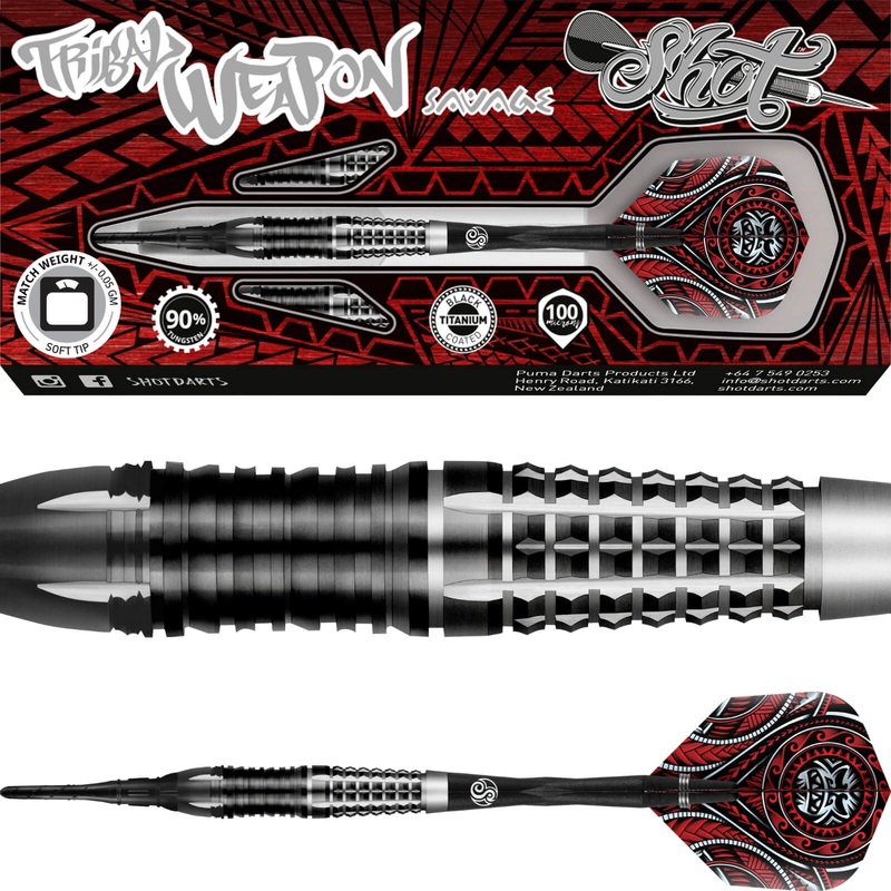 Shot – Tribal Weapon Savage Darts – Soft Tip – 90% Tungsten – 18g 20g 18 grams