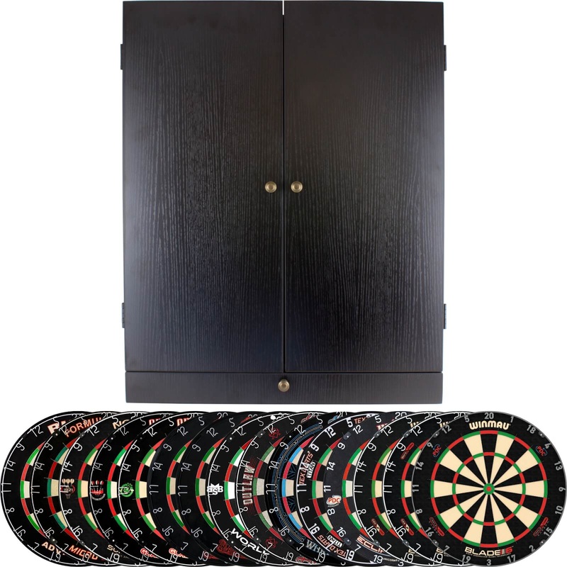 Tex Darts – Black Dartboard Cabinet & Dartboard Bundle – Choose Your Board Bulls NL – Advantage 501