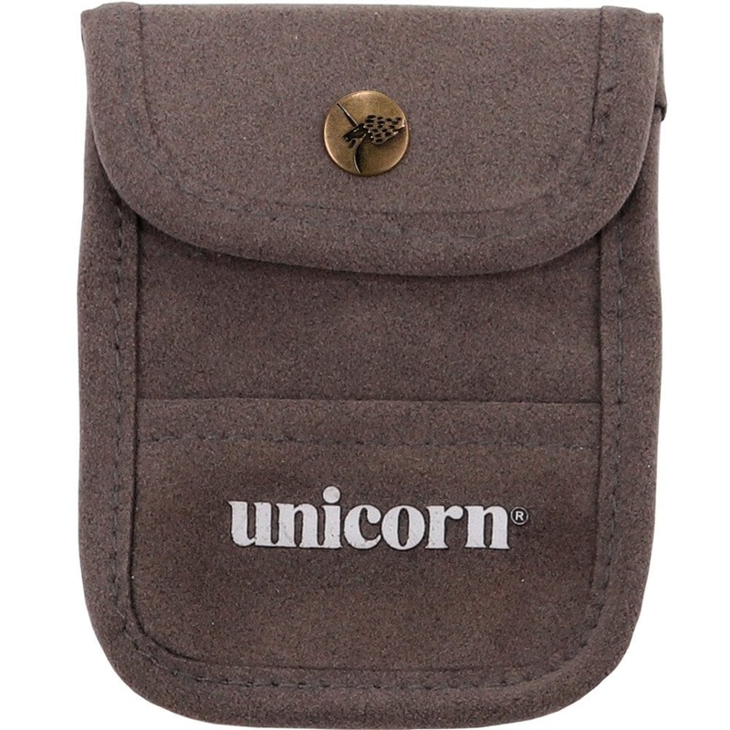 Unicorn Accessory Pouch Case – Push Button – Flocked Leather – Grey