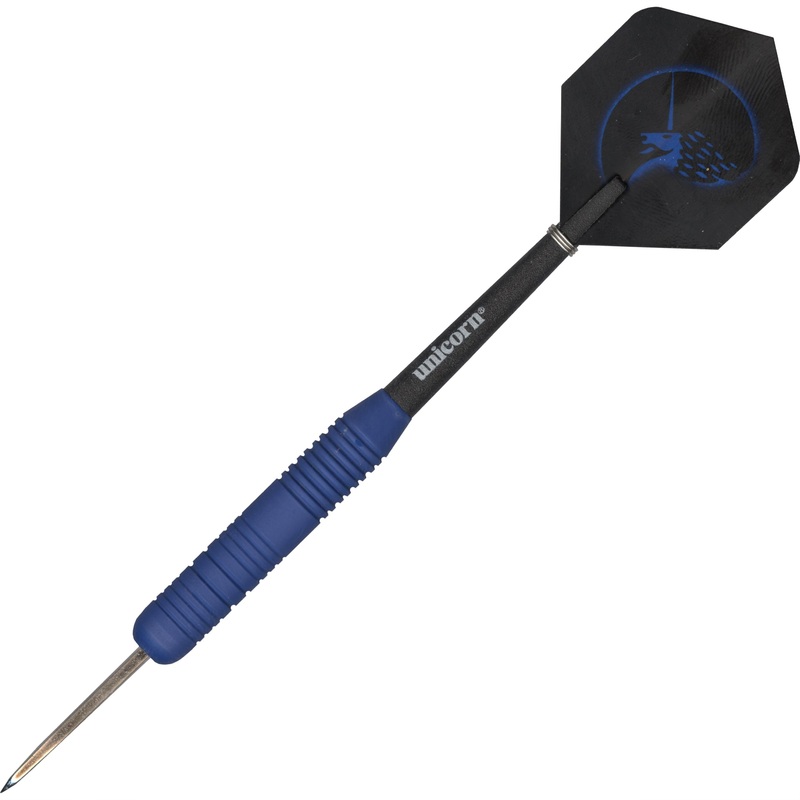 Unicorn Core Plus Rubberised Brass Steel Tip Darts – 21gm Blue