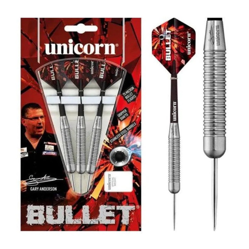 Unicorn Gary Anderson Bullet Stainless Steel Style 1 Steel Tip Darts 22 GRAM