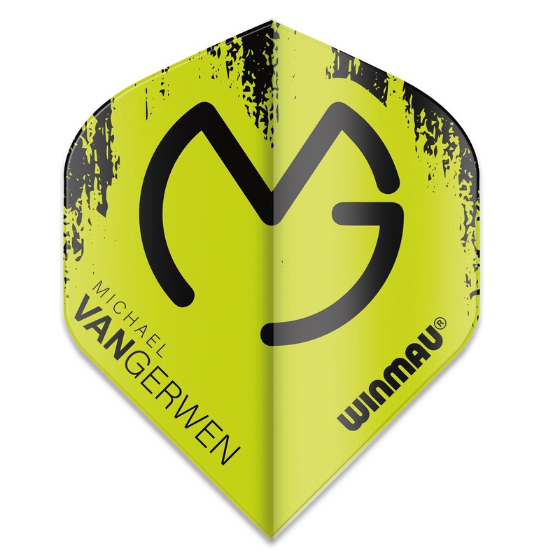 Winmau Mega Standard MVG Michael Van Gerwen Dart Flights 6900-232 Black Green 75 Micron Black /Green