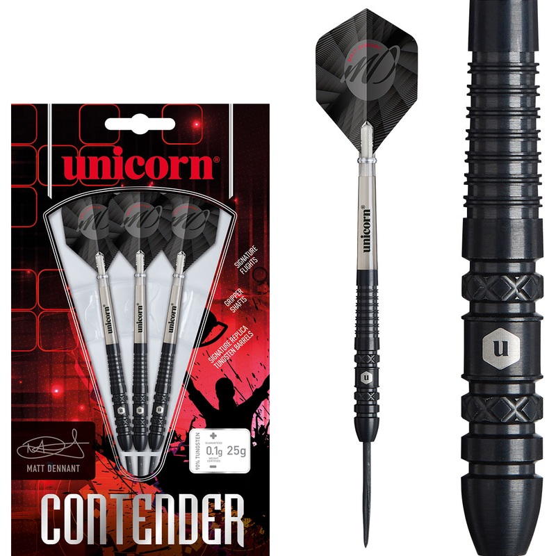 Matt Dennant 90% Tungsten Steel Tip Darts by Unicorn 25 Gram