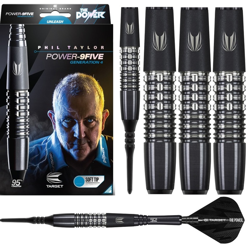 Phil Taylor Gen 4 9FIVE 95% Tungsten Soft Tip Darts by Target 18 Gram