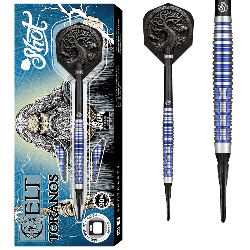 Shot Celt Darts – Soft Tip – 90% Tungsten – Toranos – 20g