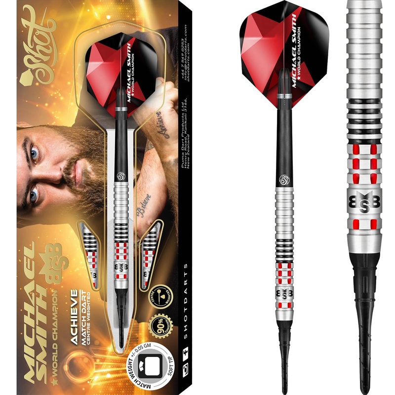 Shot Michael Smith Darts – Soft Tip Tungsten – Centre Weighted – Bully Boy – Achieve 18g