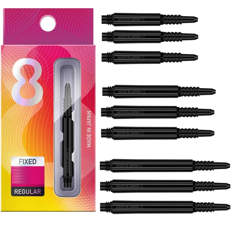 8 Black Fixed Dart Stems / Shafts Short