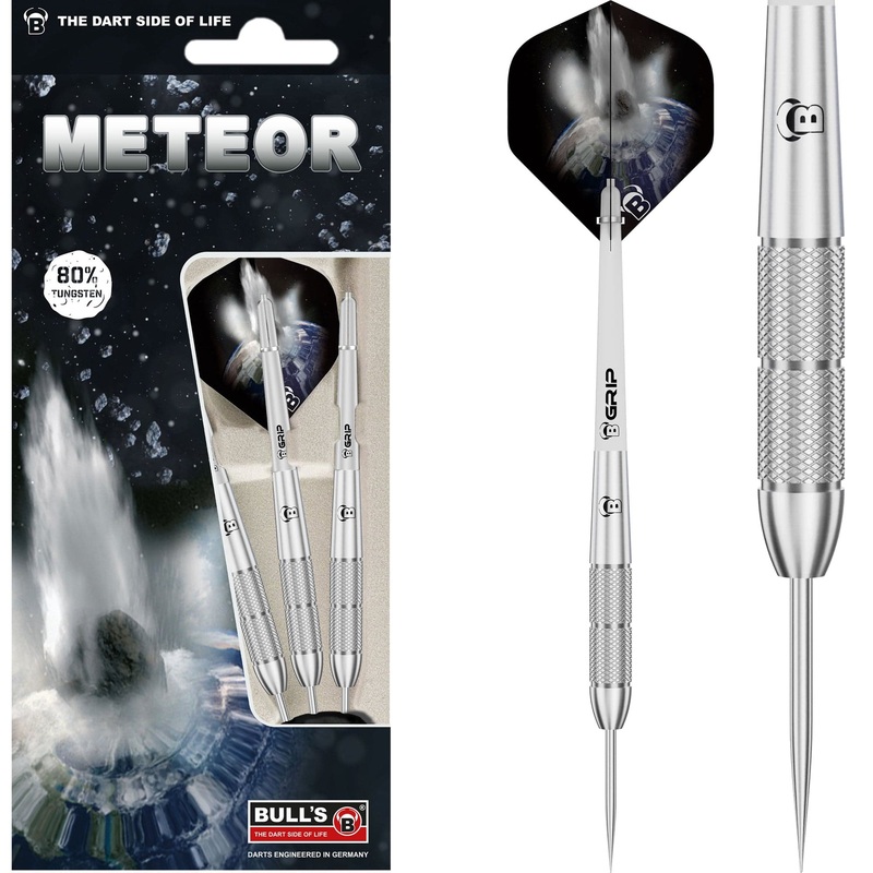 BULL’S Meteor Darts – Steel Tip – 80% Tungsten – MT13 – Torpedo Knurl 29g