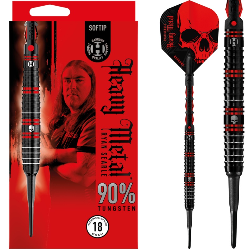 Harrows Ryan Searle Darts – Soft Tip – 90% – Heavy Metal 18g