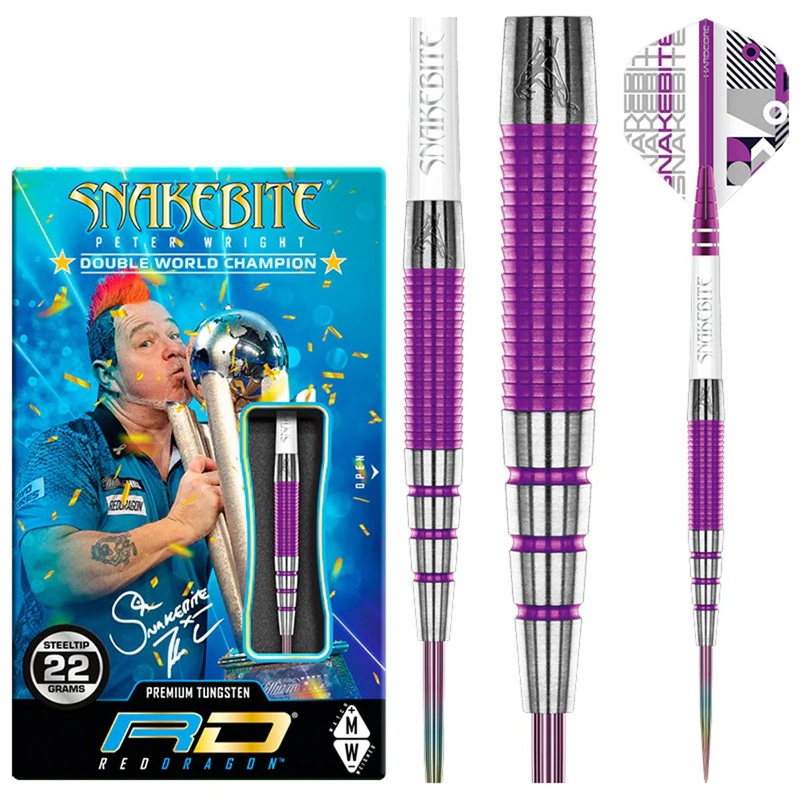 Peter Wright PL15 Medusa 90% Tungsten Steel Tip Darts by Red Dragon 22 Gram