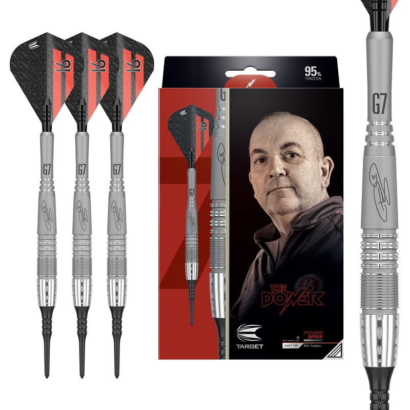 Phil Taylor Power 9FIVE G7 95% Tungsten Soft Tip Darts by Target 18 Gram