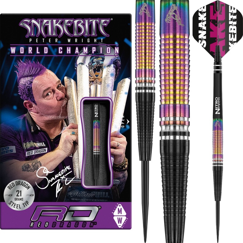 Red Dragon – Peter Wright World Champion Tapered SE Darts – Steel Tip – 90% Tungsten – 21g 23g 21 grams