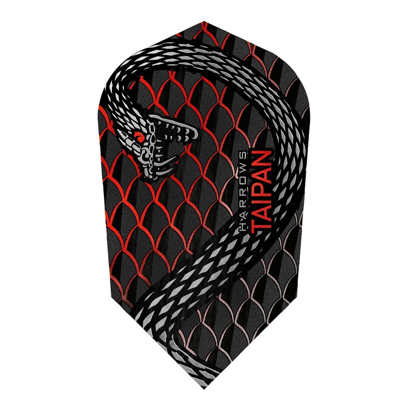 Taipan Red Slim Dart Flights By Harrows Red