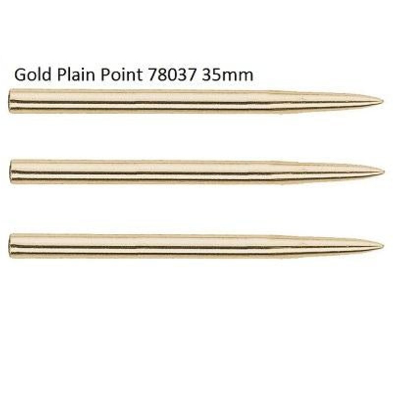 Unicorn Plain Grip Gold Replacement Dart Points 35mm