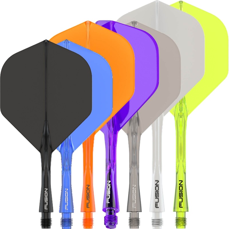 Winmau – Fusion – Big Wing Dart Flights – Integrated Flight & Shaft System Short (22mm) Black