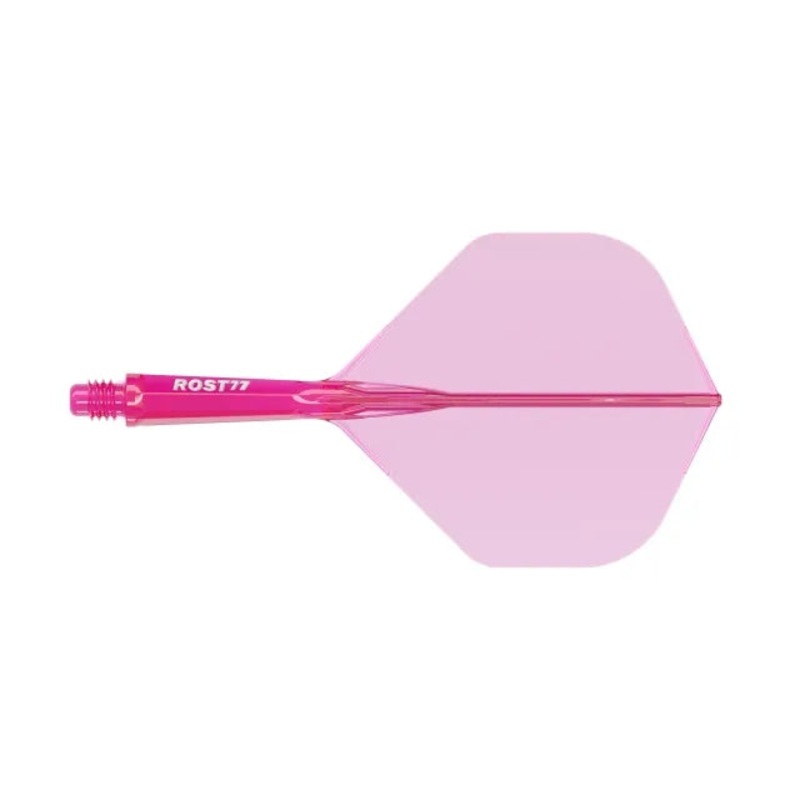 CUESOUL ROST 77 Integrated Dart Shaft & Flight – Big Standard Shape – Medium – Transparent Pink Transparent Pink Medium (28mm in length excluding thread) Big Standard