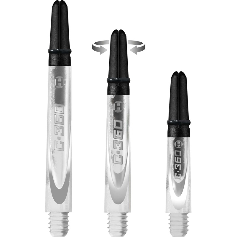 Harrows Carbon 360 Shafts – Polycarbonate Dart Stems with Carbon Top – Clear Medium