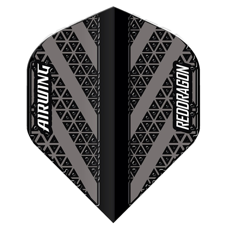 Red Dragon Airwing Dart Flights – Standard Black & Grey