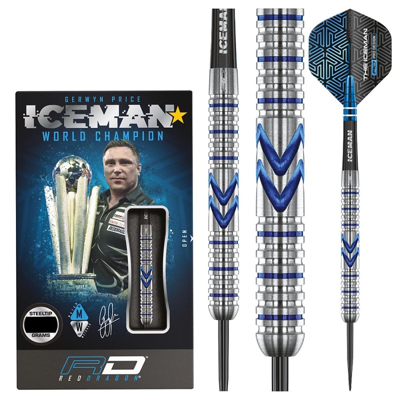 Red Dragon Gerwyn Price Iceman Midnight Edition  90% Tungsten Steel Tip Darts 23 grams