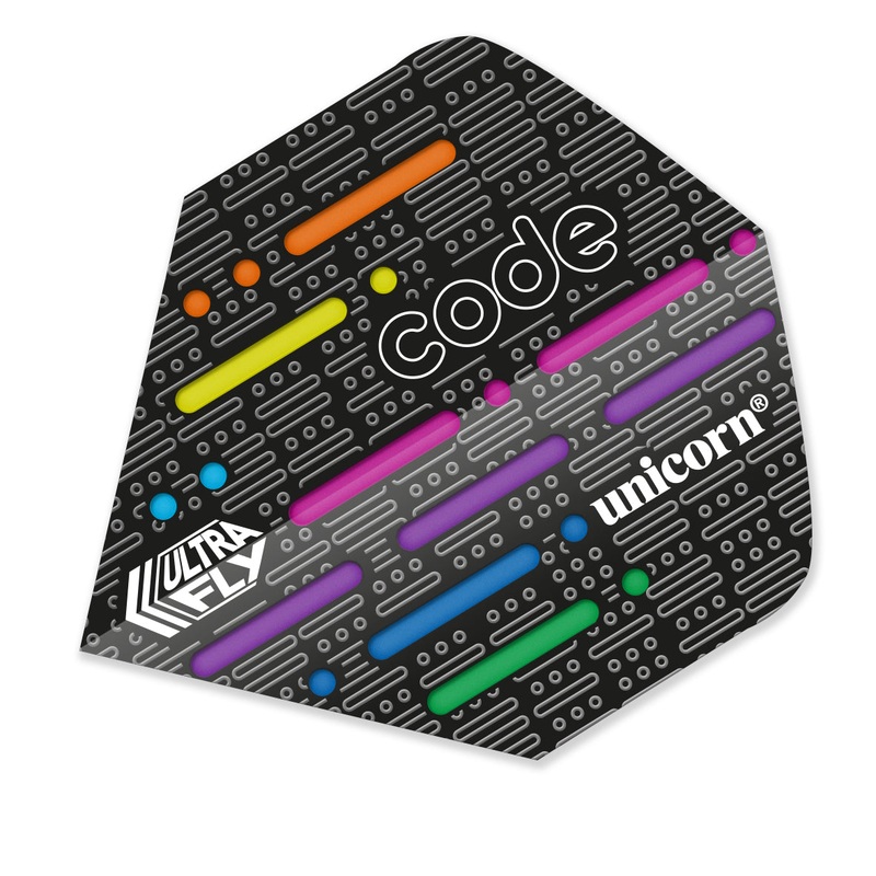 Ultrafly.75 Big Wing Code DNA Dart Flights by Unicorn Black / Mixed