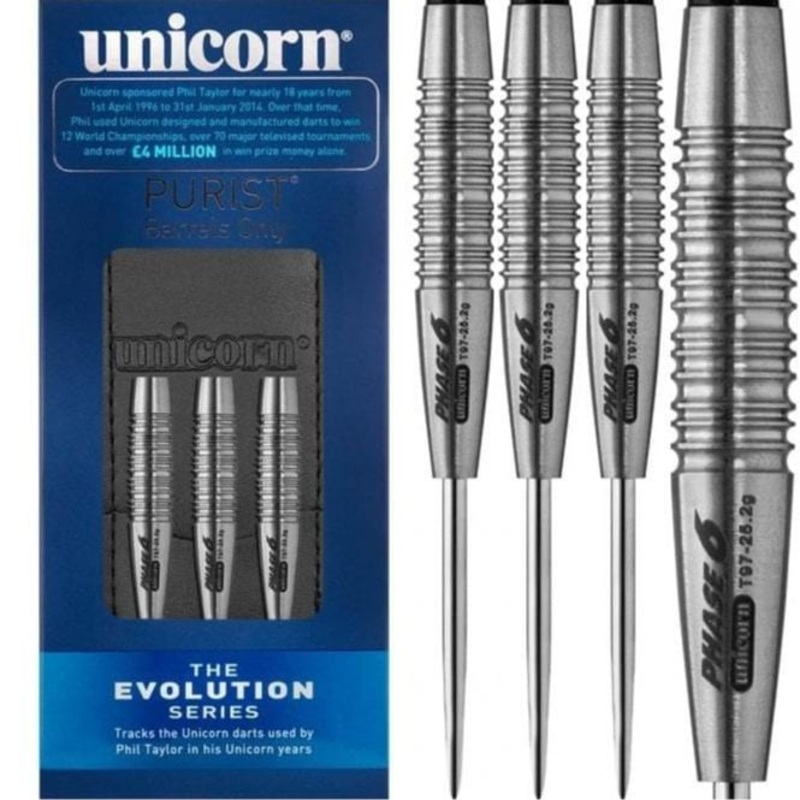 Unicorn Evolution Darts – Steel Tip – Phase 6 Purist – 25g 25g