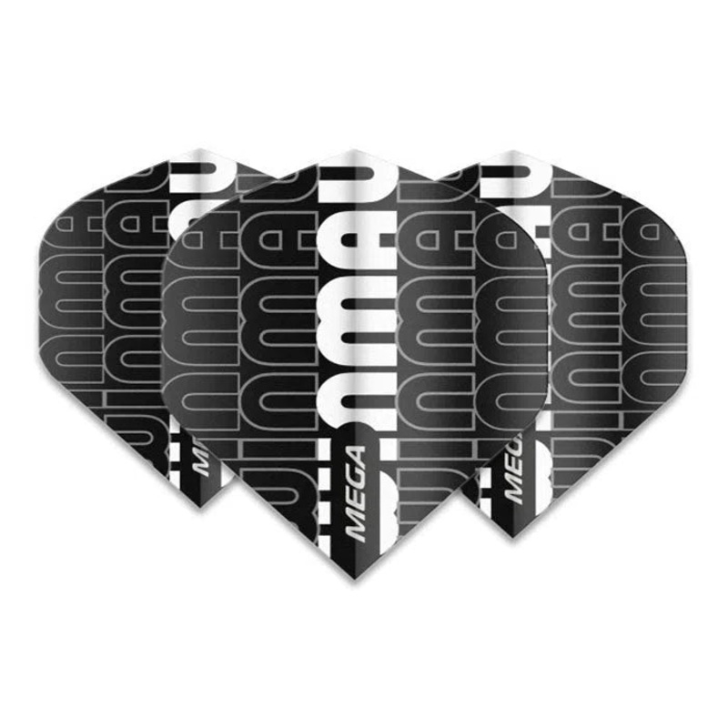Winmau Mega Standard Extra Thick  Black & Grey Flights