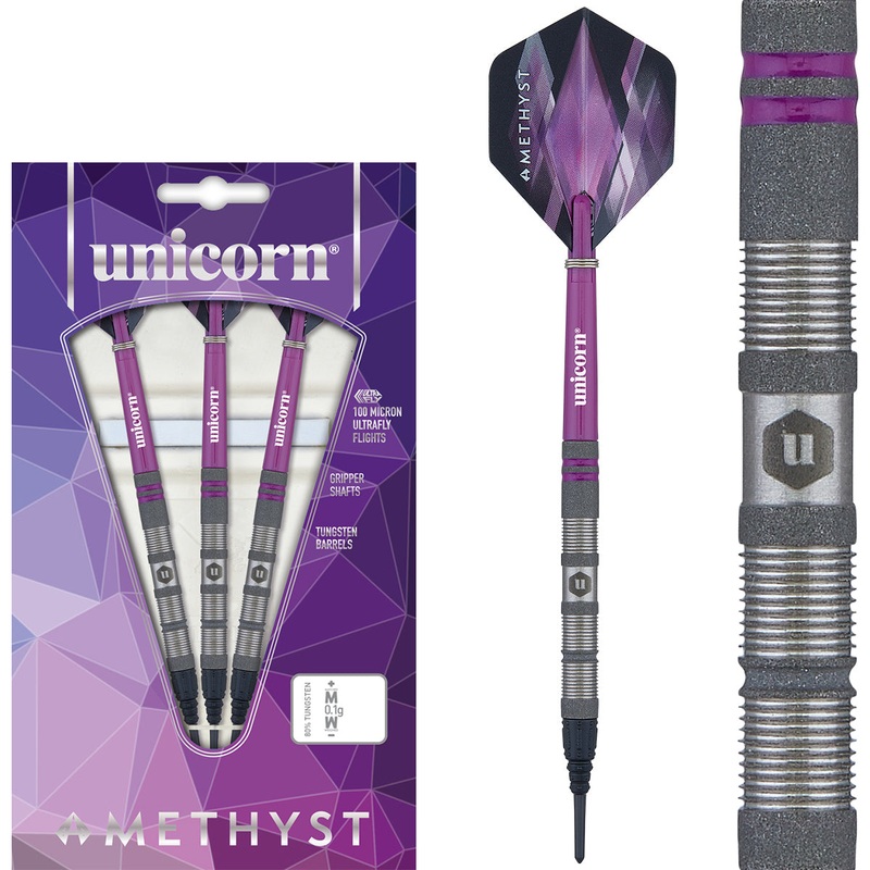 Amethyst 1 80% Tungsten Soft Tip Darts by Unicorn 18 Gram