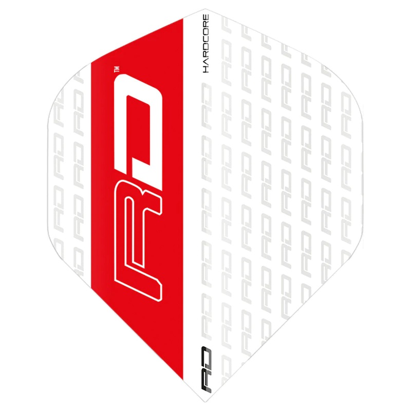 Hardcore XT White & Red RD Standard Dart Flights by Red Dragon