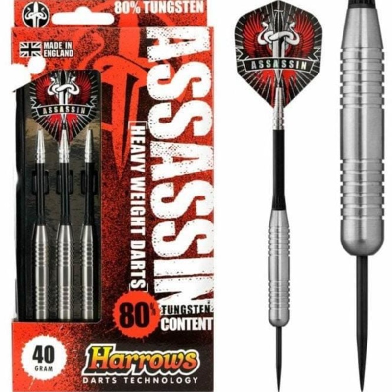 Harrows Assassin Darts – Steel Tip – Heavy – Ringed – 40g 40g