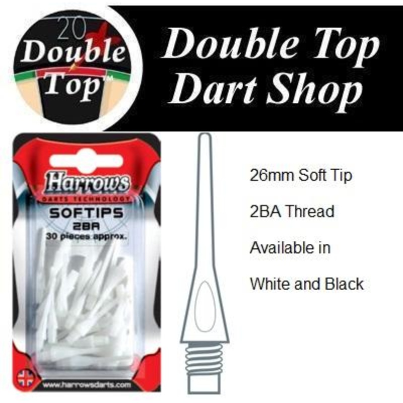Harrows Dimple Soft Tips – Pack of 30 Replacement Soft Tips Black