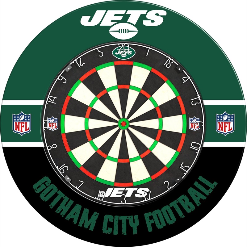 NFL – Printed Dartboard & Printed Surround – Official Licensed – New York Jets
