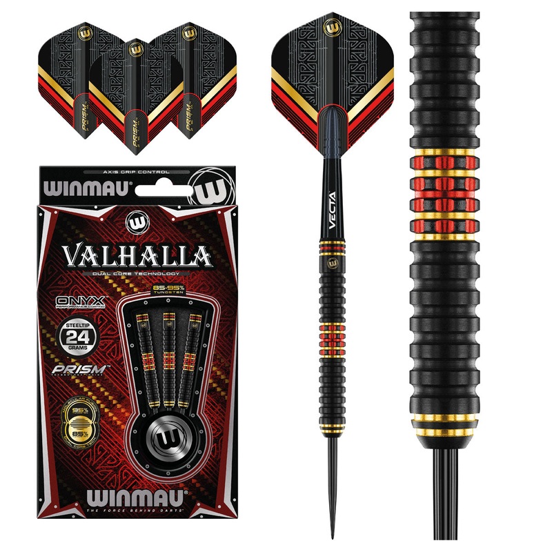 Valhalla 95%/85% Tungsten Steel Tip Darts Dual Core technology by Winmau 22 Gram