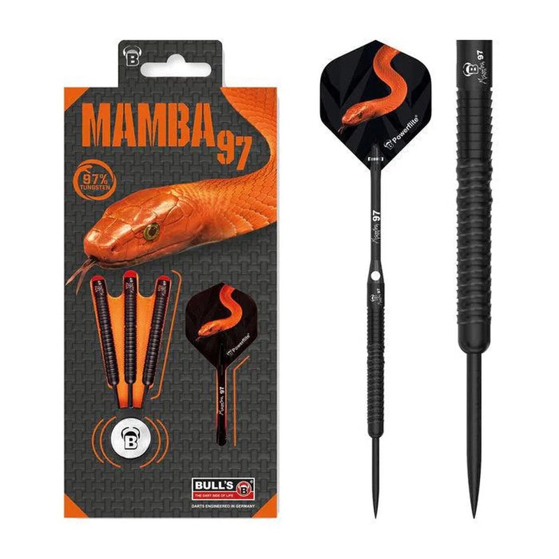 Bull’s DE Mamba 97 M6 Black Titanium 97% Tungsten Steel Tip Darts 21 GRAM