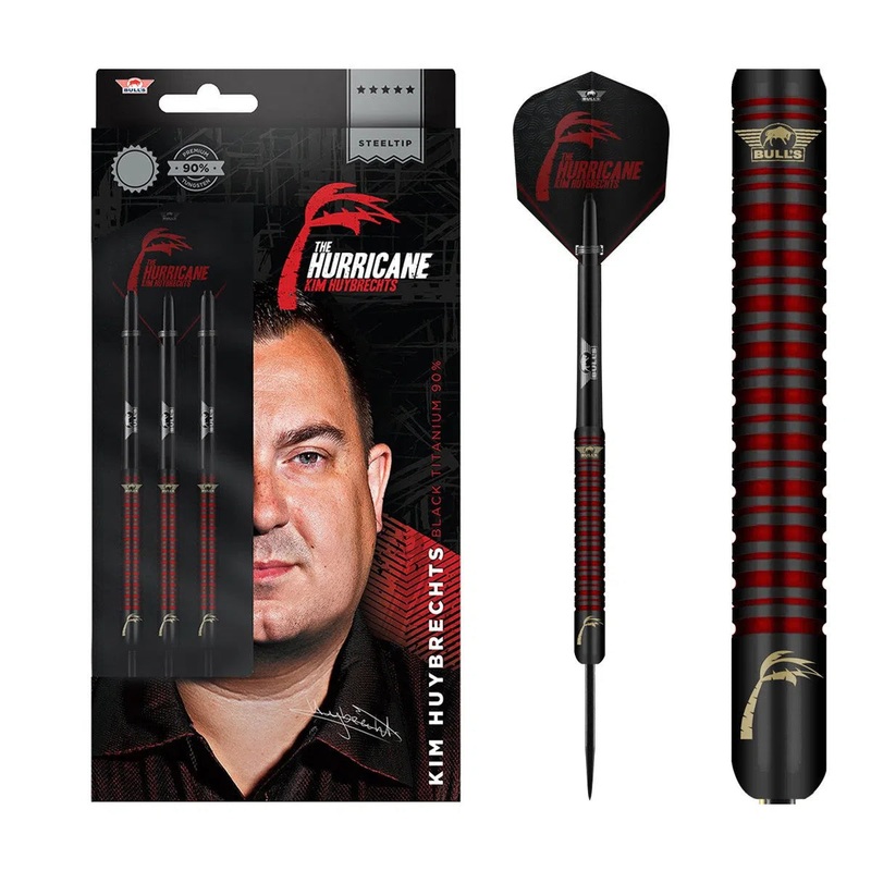 Bull’s NL Kim Huybrechts Black Titanium 90% Tungsten Steel Tip Darts 22 GRAM