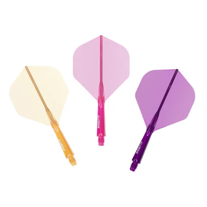 CUESOUL ROST 77 Integrated Dart Shaft & Flight – Big Standard Shape – Medium – Transparent O/P/R Transparent Orange Purple Red Medium (28mm in length excluding thread) Big Standard